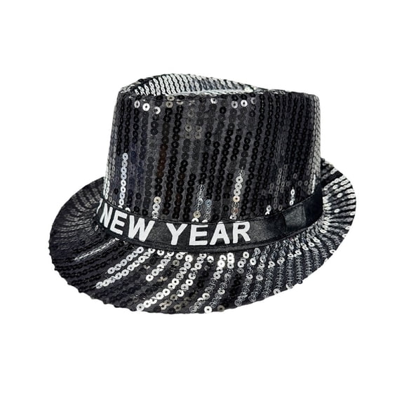 BWASD Men's and Women's Jazz Hats Multi Color Sequins Bucket Hat Retro Disco Dance Cap Mardi Gras Parties and Festivals New Year's Party Costume Black