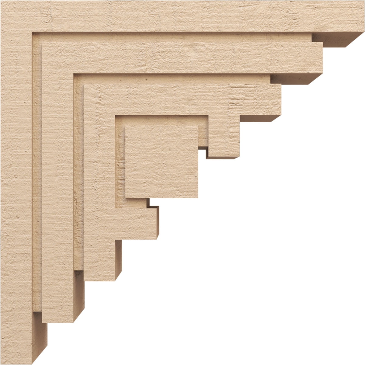 8"W x 32"D x 32"H Thin Landon Rough Cedar Woodgrain TimberThane Corbel, Primed Tan