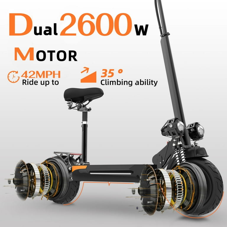 お歳暮 人気 JUEXING Adult Electric Scooter with Seat, Dual Motors 2600W アクセサリー