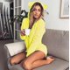 thumbnail image 1 of Pijama suave y cálido para mujer, ropa de dormir de manga larga con capucha, orejas de conejo, forro polar, talla grande 4XL, 5XL, invierno, 2023, 1 of 4