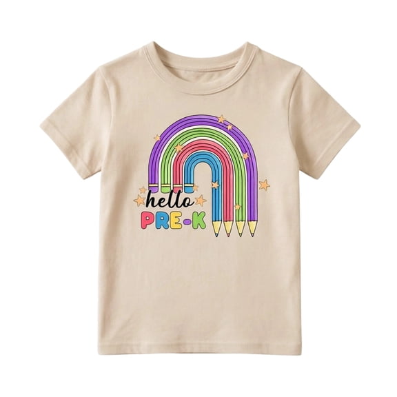 Ruiwill Pre-k Shirt Girls Summer Crew Neck Short Sleeve Kids Tops Casual Pre-k Letter Print Girls Clothes Size 2-3 Years