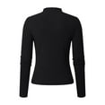 thumbnail image 5 of Women Fashion Slim Fit Half Turtleneck Long Sleeve Thumb Hole T Shirt, 5 of 5