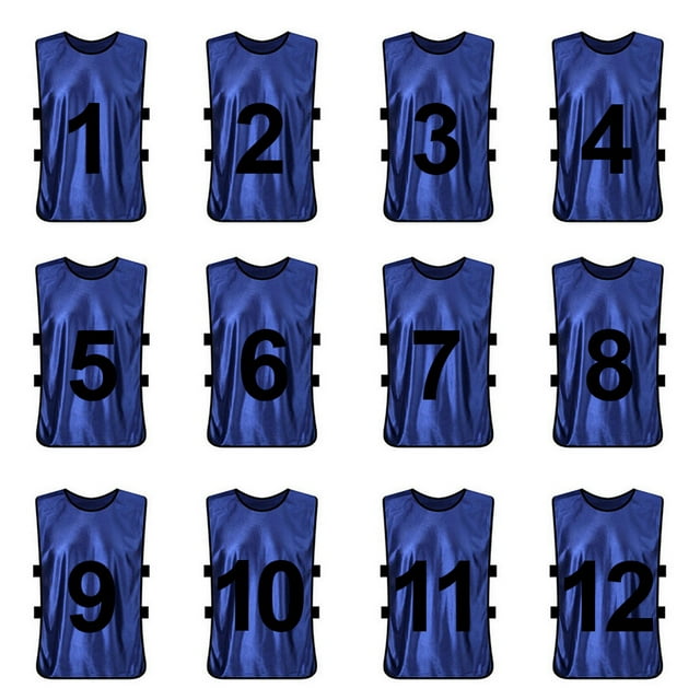 Toptie Ensembles de 12 Gilets d'Entraînement Vierges, Chasubles de Soccer