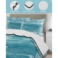 thumbnail image 4 of Quilts Full Size Bedding Set, Teal Coastal Lightweight Quilted Comforter, Summer Ocean Sea Ombre Starfish Corals Soft Reversible Bedspread Coverlet with Pillow Covers for All Season, 78" x 90", 4 of 7