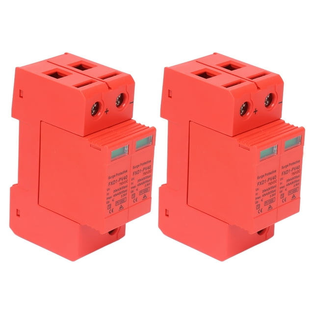 Dioche 2P Surge Protective Devices,2Pcs Surge Protective Devices DC Photovoltaic Arrester 2P 40KA with Remote Signal FXD1‑PV40,Voltage Surge Arrester Device