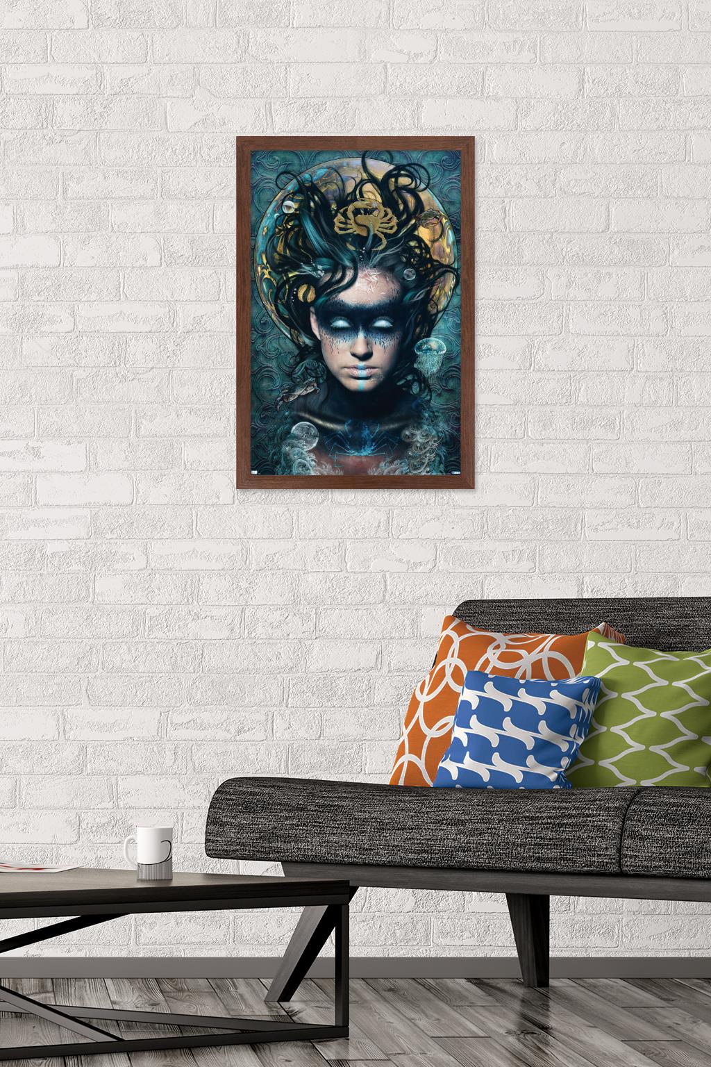 Jena DellaGrottaglia: Cosmic Zodiac - Cancer Wall Poster, 14.725" x 22.375" Framed
