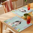 thumbnail image 4 of Easter Rabbit Tail Placemats Set&nbsp;of&nbsp;8 Spring Floral Watercolor Easter Eggs Grass Teal Wood Grain Heat Insulation Washable Place Mats, Non-Slip Table Mats for Dining Table Kitchen,13x19 Inch, 4 of 9