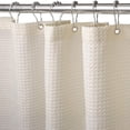 thumbnail image 5 of Shower Curtain with Metal Shower Curtain Rings Fabric Textile Bath Curtain Anti Mold Bathroom Curtain Set Waterproof Bath Curtain Heavy Shower Curtain Bathroom - 180 x 200 cm (Cream), 5 of 5