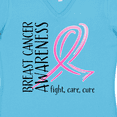 thumbnail image 4 of Inktastic Breast Cancer Awareness- Fight, Care, Cure Women's V-Neck T-Shirt, 4 of 5