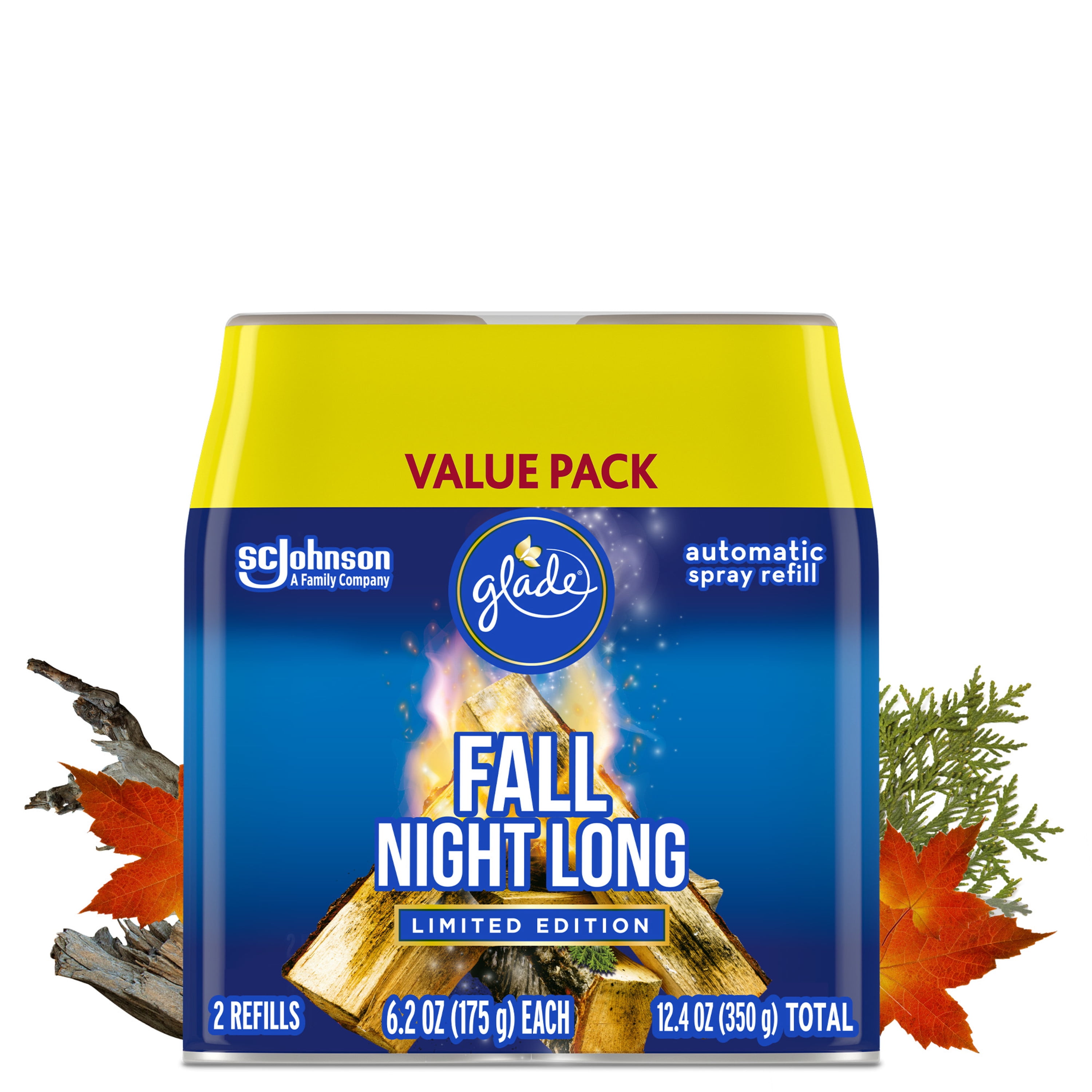Glade Automatic Spray Refill, Fall Night Long, Large, 2 x 6.2 Oz