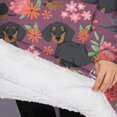 thumbnail image 3 of Oversized Wearable Blanket Hoodie,Dachshund Dog and Flower Floral Sherpa Blanket Hoodie with Super Pockets,Super Warm Fuzzy Pullover for Women & Men, 3 of 6