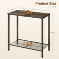 thumbnail image 4 of 2 Tier End Table, Sofa Side Table, Narrow Side Table with Storage, Slim Nightstand for Small Spaces, Metal Frame, for Living Room, Bedroom, Sofa Couch, Hall, Grey, 4 of 17