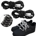 thumbnail image 2 of 2Pcs Rhinestone Glitter Shoelace, Crystal Round Hoodie String Ropes, Replacement Drawstring Cords for Sneakers, Black, 2 of 9