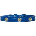 thumbnail image 1 of White Daisy Widget Croc Dog Collar Blue Size 14, 1 of 1