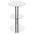 thumbnail image 3 of 26 Inch Side End Table, 3 Tier Design, Black Metal Frame, White Finish, 3 of 5