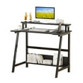 thumbnail image 4 of NEWSENDY Computer Home Office Desk,31.5" Desk for Small Spaces with Storage Shelf,Small Computer Desk with Monitor and Bookshelf,Modern Simple Style Laptop Desk,Black, 4 of 8