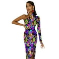 thumbnail image 5 of Hippie Flower Power Long Dress Ladies Peace Colorful 60s Retro Party Maxi Dress Summer One Shoulder Vintage Bodycon Dresses, 5 of 7