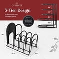 thumbnail image 4 of Cuisinel 5-Tier Pan Rack Silicone Coated Cookware Organizer for Cast Iron Skillets & Pots, 12.2" Black 2-Pack, 4 of 7