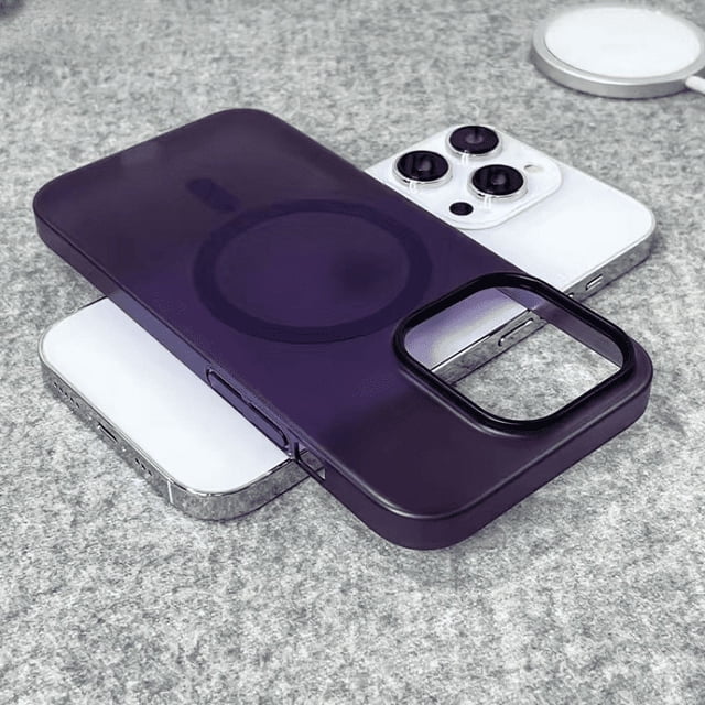 Ultra Thin Matte Magnetic Wireless Charge Clear Case For iPhone 15 14 Plus 13 16 Pro Max For Magsafe Shockproof Hard PC Cover purple For iPhone 15 Plus
