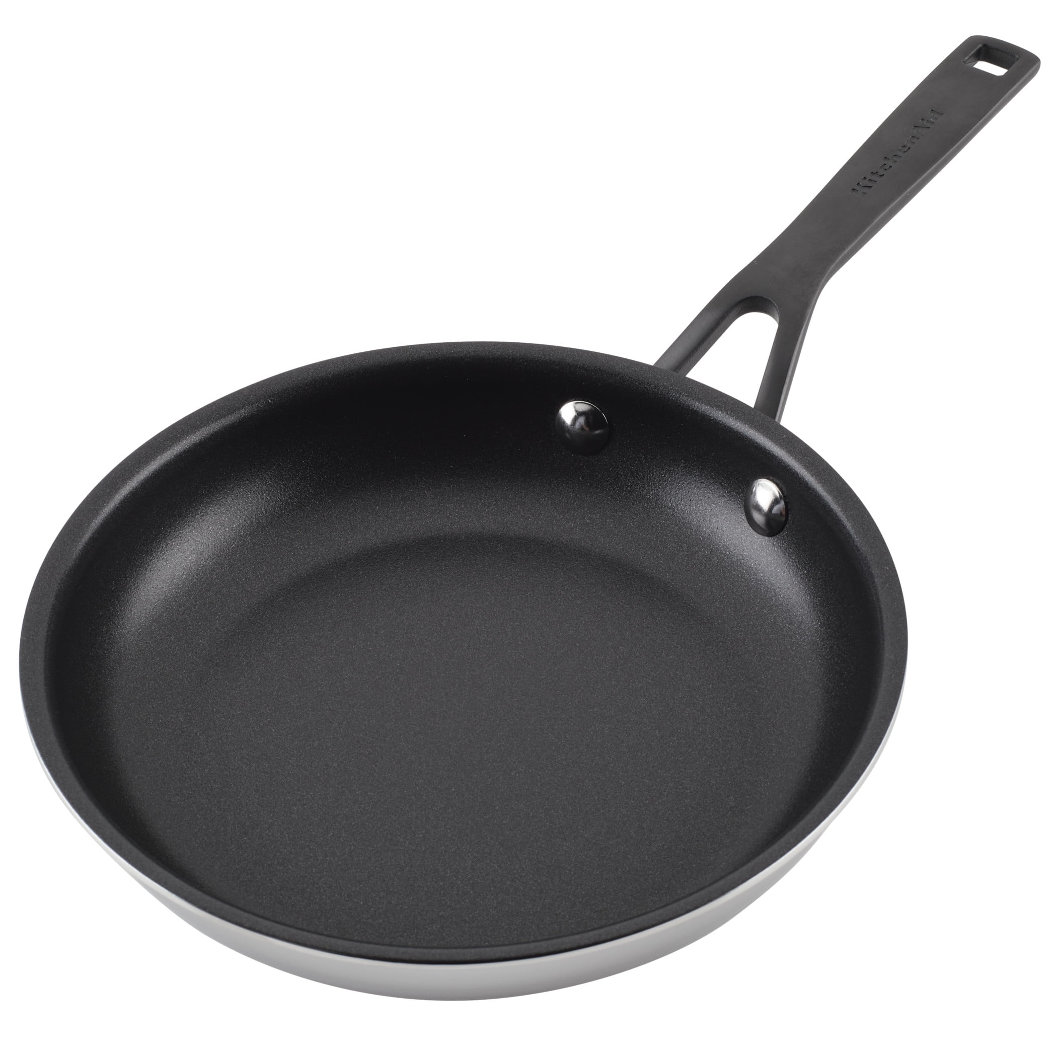 KitchenAid 5-Ply Clad 8.25 Inch Stainless Steel Nonstick Induction Frying Pan, Dishwasher Safe and Oven Safe to 500°F, Polished Stainless Steel