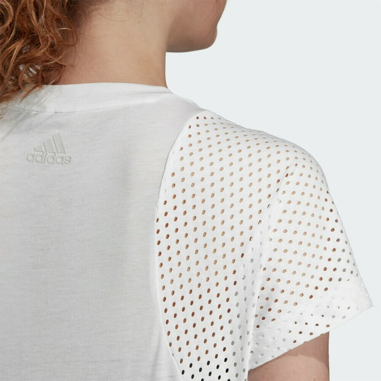 Adidas Women s ID Mesh Tee White DX7935 Walmart