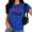 Blue, variant on Cozymy Women's White Multicolor Artistic Text Graphic Short Sleeve T-Shirt Relaxed Fit Tops