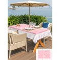 thumbnail image 4 of Outdoor Tablecloth with Umbrella Hole and Zipper, Snowflakes Christmas Rectangle Table Cloth 60x84 Inch Waterproof Tablecloth, Pink Xmas Winter Vintage Picnic Table Cover for Patio Camping, 4 of 7