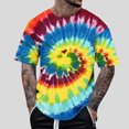 thumbnail image 1 of Ceisia Men's Loose Fit Short Sleeve Tie-Dye T-Shirt Spiral Print Multi-Color Spring Summer Shirt Gift, 1 of 5