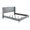 Blue, variant on Queen Velvet Wingback Platform Bed with Padded Headboard, Gray, No Box Spring Needed, Easy Assembly, Sturdy MDF and Particle Board Frame