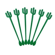 6Pcs Cafe Plastic Flamingo Cactus Tropical Disposable Coffee Stirrer Cocktail Tool Mixing Sticks Swizzle Sticks E