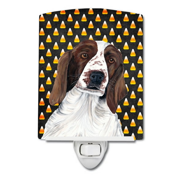 Caroline's Treasures SC9167CNL Welsh Springer Spaniel Candy Corn Halloween Portrait Ceramic Night Light, 6x4x3",