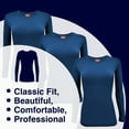 thumbnail image 5 of ACTIVE UNIFORMS Women's Under Scrub Tee Crew Neck Long Sleeve T-Shirt 3 - Pack (True Navy Blue, 3X-Large), 5 of 6