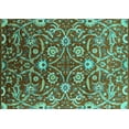 thumbnail image 1 of Ahgly Company Machine Washable Indoor Rectangle Oriental Turquoise Blue Industrial Area Rugs, 8' x 10', 1 of 4