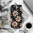 thumbnail image 6 of Halloween Pumpkin Daisy Phone Case, Black Background with Jack-o'-Lantern Flowers and Stars, Cute Spooky Protective iPhone Cover for iPhone 17 16 15 14 13 12 11 Plus Pro Plus Mini, 6 of 6