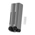 thumbnail image 2 of Dispensador de jabón montado en la pared, dispensador de líquido, práctico contenedor de champú, dispensador de loción de ducha para baño comercial Plata Doble Cabeza, 2 of 8