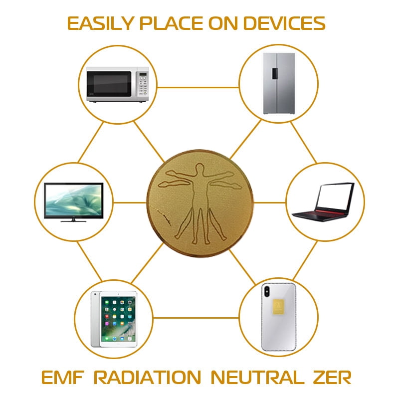 24K Golden Anti-Radiation Protector Round EMF Protector Cell Phone Sticker  EMR Blocker - Walmart.com