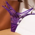thumbnail image 2 of Eashery Womens Panties Women Thong Panties Thong Lace Pants Ladies Briefs Underwear Womens Panties Plus Size Purple One Size, 2 of 3