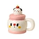 thumbnail image 2 of Tazas de cerámica kawaii con tapa para el desayuno, para niños, mujeres y niñas, lindas tazas de café, accesorios de bar, taza de agua de cerámica para Navidad y cumpleaños., 2 of 2