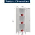 thumbnail image 3 of Metal Locker Storage Cabinet Locking Storage Cabinet with Door and Removable Shelves Narrow Storage Cabinet for Kitchen Pantry Bathroom (White), 3 of 18