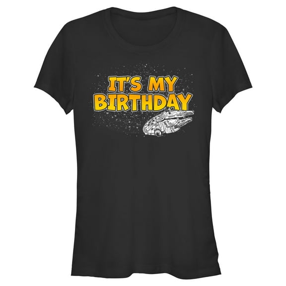 Junior's Star Wars Millennium Falcon It's My Birthday  Graphic T-Shirt
