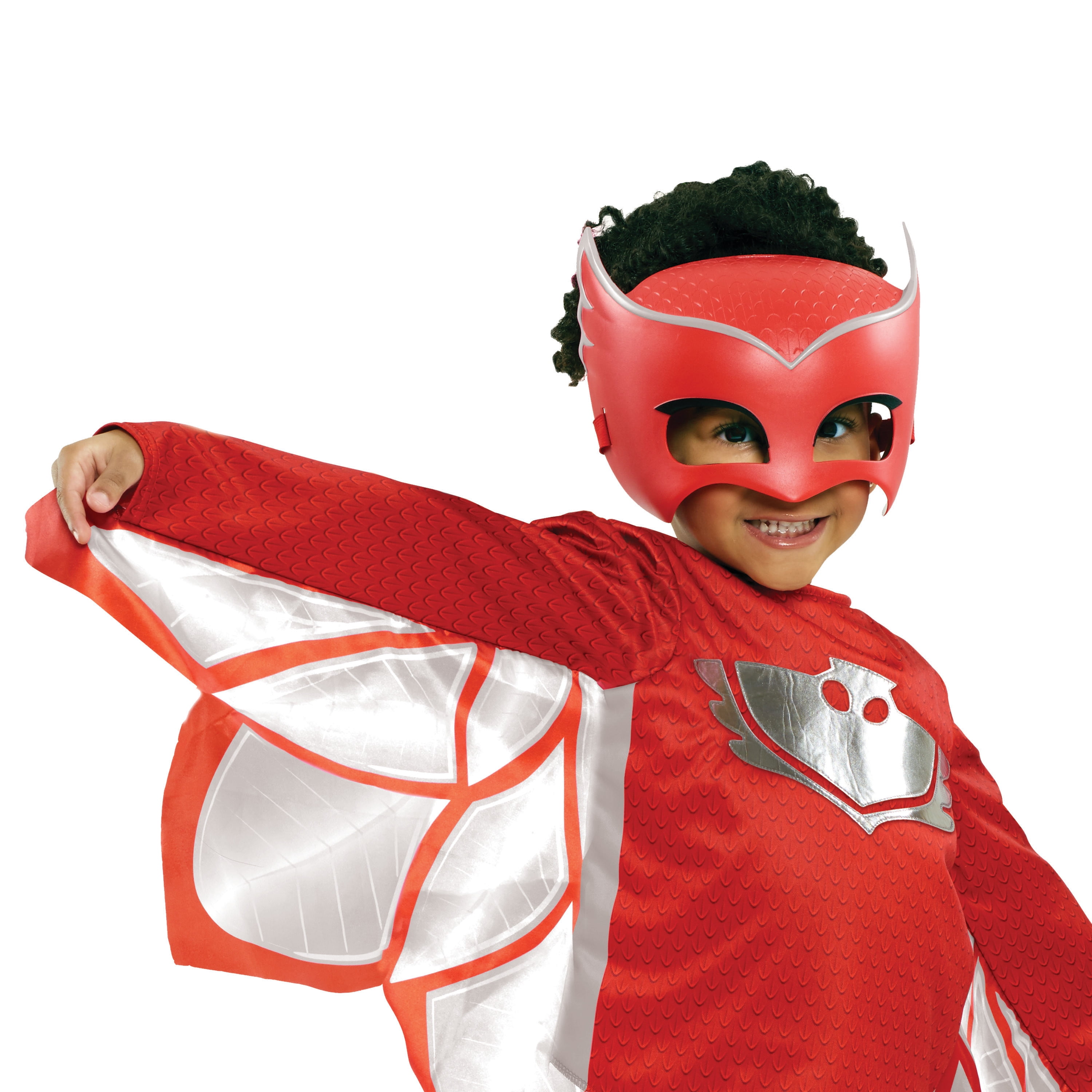 Toddler Size Large 4-6x PJ Masks Owlette Costume Deluxe Kids Light Up Jumpsuit Outfit and Character Mask