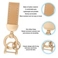 thumbnail image 4 of Uxcell 2 Pcs Leather Keychain Universal Key Fobs with Anti-lost D-Ring for Car Home Office Keys, Khaki, 4 of 6