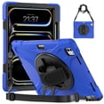 thumbnail image 1 of Funda para iPad Air 11 2024 / Air 11 2025, Funda Protectora de Silicona Anti-caída + Capa de PC con Asa, Correa para el Hombro, Funda Protectora Resistente a Golpes y Tres Pruebas para Tablet, Azul, 1 of 6