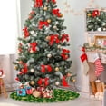 thumbnail image 2 of FMSHPON Winter Christmas Stars Ball Xmas Christmas Tree Skirt Stand Mat for Holiday Party Decoration Indoor Outdoor 48 inches, 2 of 6