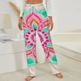 thumbnail image 3 of Colorful Mandala Art Print Winter Female Pants Flannel High Waist Women Pants Lady Warm Straight Leg Plush Trousers, 3 of 7