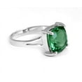 thumbnail image 3 of 925 Sterling Silver Green Emerald Gemstone Engagement Gift Ring, 3 of 5