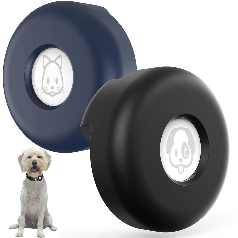 for Dog Collar Holder Slide on Collar Don t Dangle Compact Silicone Protective Cover for Pet Cat Collar Compatible with for 2021 2PCS Black Dark Blue Walmart