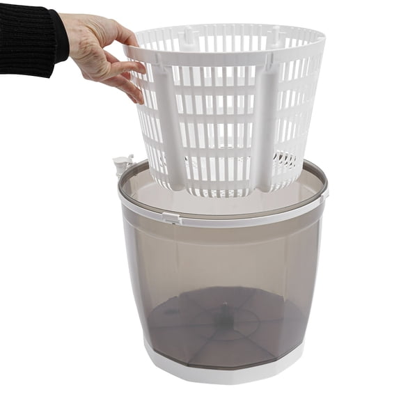 FOGGBET Mini Portable Washing Machine, 2 in 1 Non-Electric Washing Machine and Manual Clothes Spin Dryer Small Washer Machine, 35*32cm/13.8*12.6in(Grey) 4.41 lbs Compact Outdoor Washer Spin Dryer