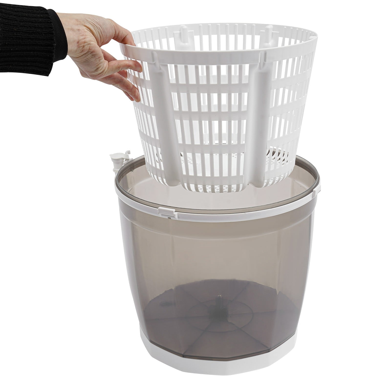 FOGGBET Mini Portable Washing Machine, 2 in 1 Non-Electric Washing Machine and Manual Clothes Spin Dryer Small Washer Machine, 35*32cm/13.8*12.6in(Grey) 4.41 lbs Compact Outdoor Washer Spin Dryer