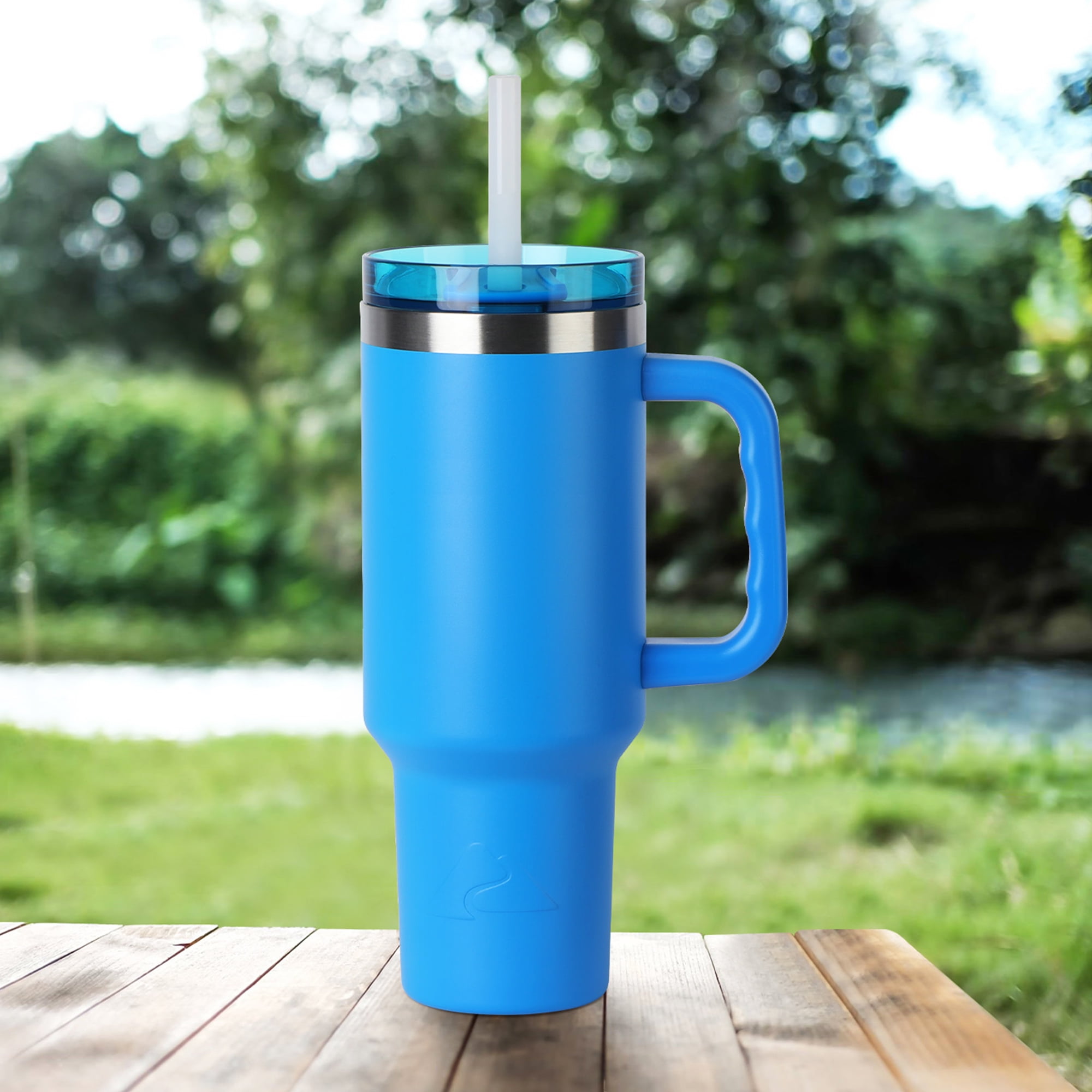 Ozark Trail 40 oz Insulated Stainless Steel Tumbler with Handle, Electric Blue